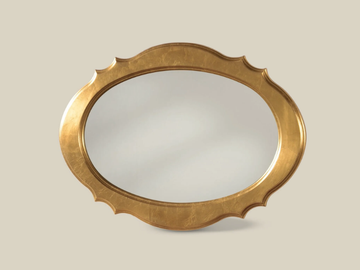 5479 - Oval framed wooden mirror by Tarocco Vaccari Group