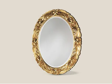 SP7401 - Framed oval wooden mirror by Tarocco Vaccari Group