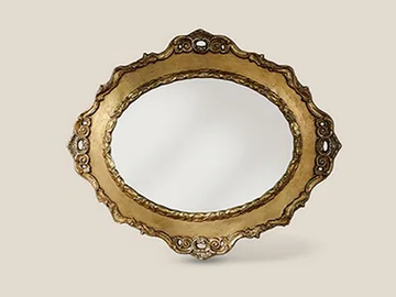 SP7430 - Oval framed wooden mirror by Tarocco Vaccari Group