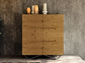 UN482-4 - Wood and glass highboard with doors by Tarocco Vaccari Group