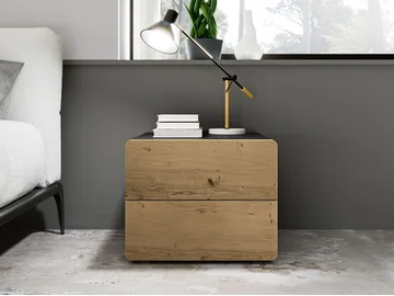 UN482-DI - Rectangular wooden bedside table with drawers by Tarocco Vaccari Group