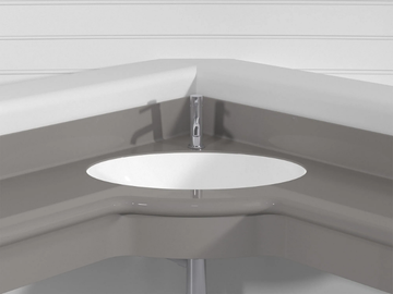 OVAL ANGLE PLTOA - Wall-mounted corner Pietraluce® washbasin by Technova