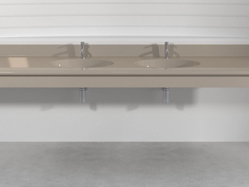 OVAL PLTO2 - Wall-mounted custom Pietraluce® washbasin by Technova