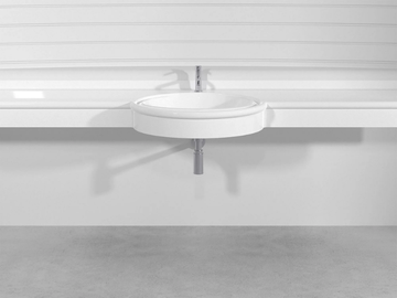 ROSSARI SMALL PLTR6 - Wall-mounted custom Pietraluce® washbasin by Technova