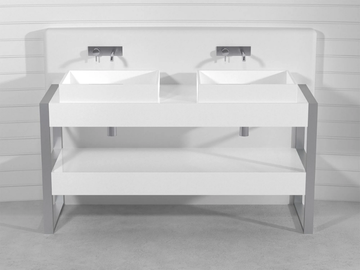 SQUARE CONSOLLE LCTC2 - Double Pietraluce® console sink by Technova