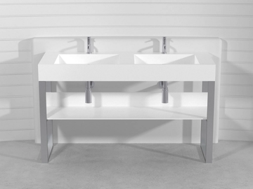 SQUARE DOUBLE CONSOLLE LCTQ2 - Double Pietraluce® console sink by Technova