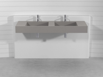 SQUARE DOUBLE LATQ2 - Wall-mounted double Pietraluce® washbasin by Technova