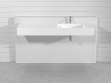 SQUARE PLTQU - Custom Pietraluce® washbasin with integrated countertop by Technova