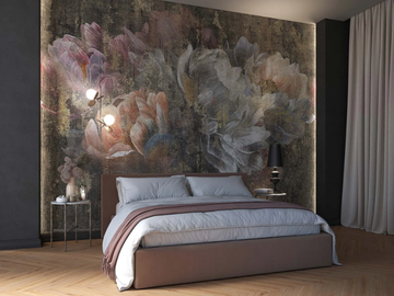 CARILLON - Metal effect wallpaper with floral pattern by Tecnografica