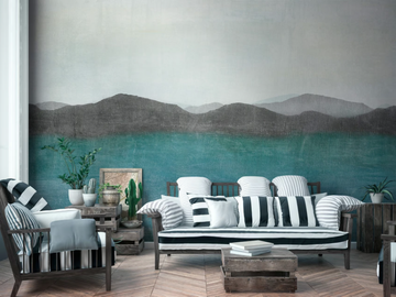 POLO - Contemporary style landscape fabric wallpaper by Tecnografica
