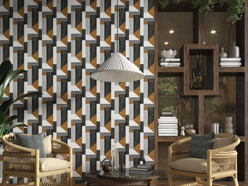 TARSIA - Geometric wallpaper strip by Tecnografica