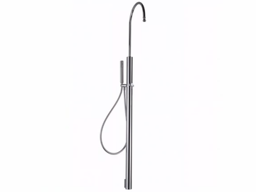 C0 - Wall-mounted brass shower panel with hand shower by Tender rain