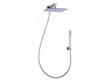 DUETTO D - Wall-mounted brass overhead shower with arm by Tender rain