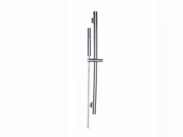 Elliptical-section sliding bar - Brass shower wallbar with hand shower by Tender rain