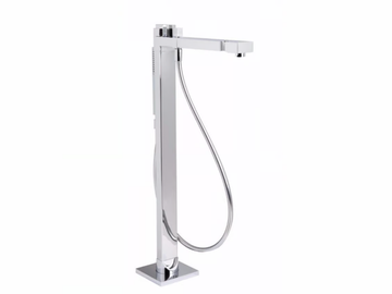 Foot-rinse station - Brass outdoor shower with hand shower by Tender rain