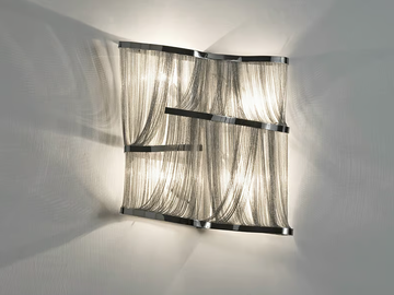 ATLANTIS J03 - Brass chains and metal structure plated wall light by Terzani