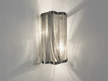 ATLANTIS J04 - Brass chains and metal structure plated wall light by Terzani