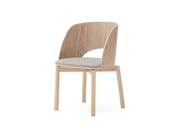 DAM - Wooden chair with integrated cushion by TEULAT