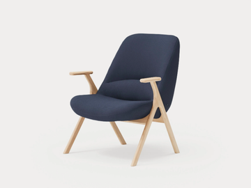 DINS - Upholstered polyester armchair with armrests by TEULAT