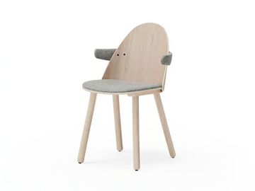 UMA - Wooden chair with armrests and integrated cushion by TEULAT
