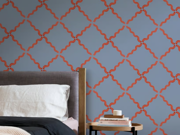 BRUSH AZULEJO - Check washable wallpaper by Texturae
