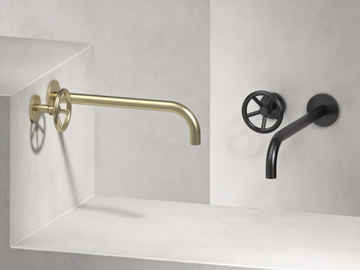 BROOKLYN - 2 hole wall-mounted washbasin tap by The Watermark Collection