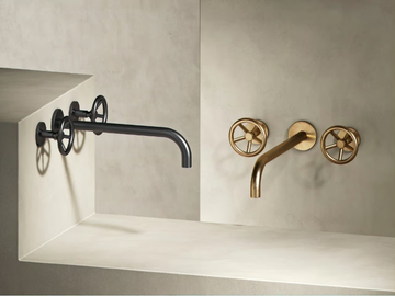 BROOKLYN - 3 hole wall-mounted washbasin tap by The Watermark Collection