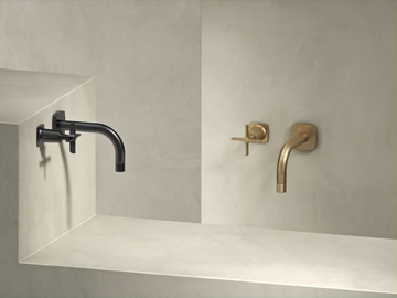 HIGHLINE - 2 hole wall-mounted single handle washbasin tap by The Watermark Collection