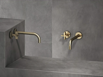LONDON - 2 hole wall-mounted single handle washbasin tap by The Watermark Collection