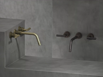 SENSE - 3 hole wall-mounted washbasin tap by The Watermark Collection