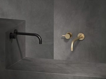 TITANIUM - 2 hole wall-mounted single handle washbasin tap by The Watermark Collection