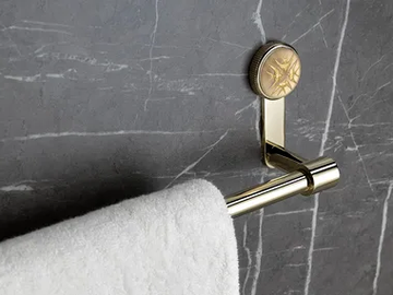 HIRONDELLES DORÉ - Single towel rail by THG Paris