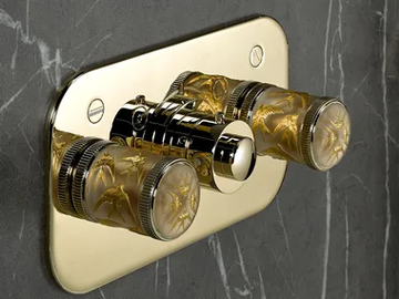 HIRONDELLES DORÉ - Thermostat with 2 valves - horizontal by THG Paris