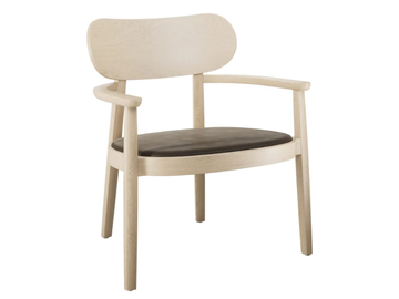 119 SPF - Solid wood easy chair with integrated cushion by Thonet