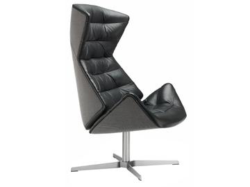 808 - Swivel armchair with armrests with 4-spoke base by Thonet