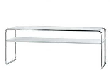 B 10/1 - Rectangular low coffee table with integrated magazine rack by Thonet