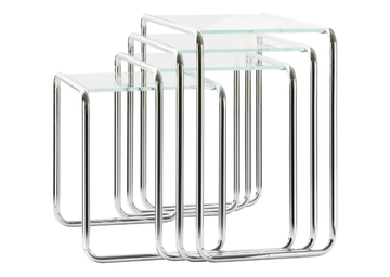 B 9 - Glass and steel coffee table by Thonet