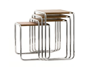 B 9 Thonet Pure Materials - Steel and wood side table by Thonet