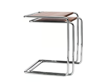 B 97 Pure Materials - Steel and wood side table by Thonet