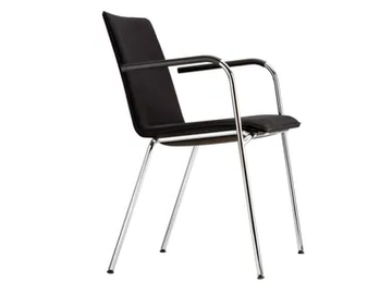 S 162 PVF - Stackable upholstered chair with armrests by Thonet