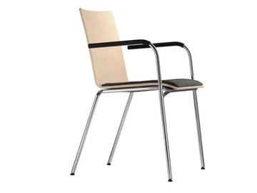 S 162 SPF - Stackable plywood chair with armrests by Thonet