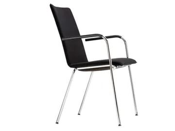 S 164 PVF - Stackable upholstered chair with armrests by Thonet