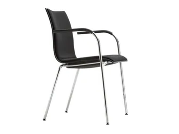 S 166 PF - Stackable upholstered chair with armrests by Thonet