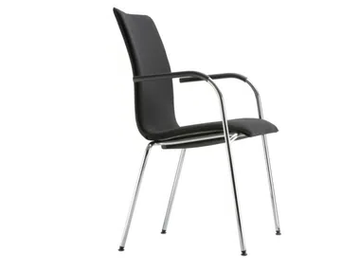 S 168 PVF - Stackable upholstered chair with armrests by Thonet