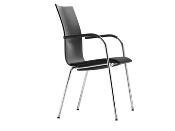 S 168 SPF - Stackable plywood chair with armrests by Thonet