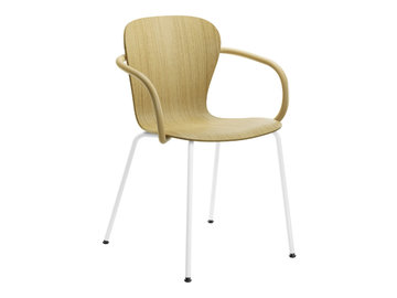S 220 F - Stackable wooden chair with armrests by Thonet