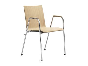 S 262/A F - Stackable wooden chair with linking device by Thonet