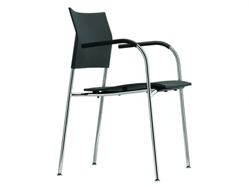 S 360 F - Stackable polypropylene chair with armrests by Thonet