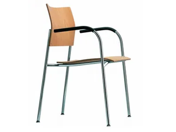 S 361 F - Stackable chair with armrests by Thonet