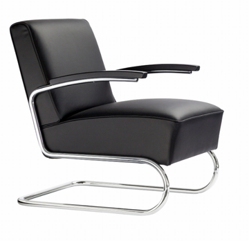 S 411 - Upholstered cantilever armchair with armrests by Thonet